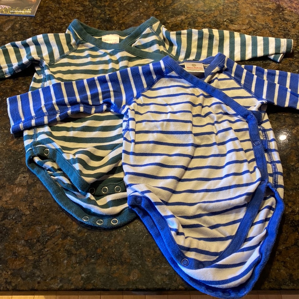 Two Hanna Andersson bodysuit/onesies - 6-12M